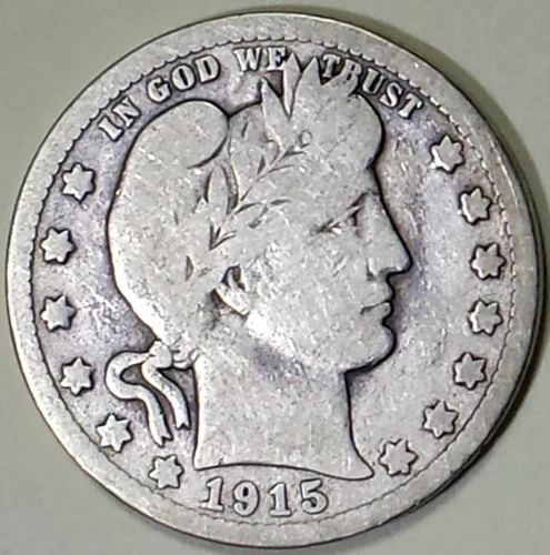 1915 - D  Barber Quarter - ** VG+ **
