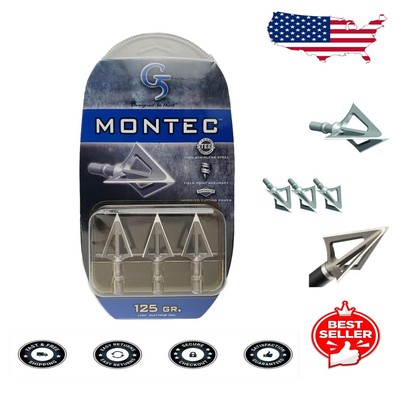 Efficient Broadhead Hunting Solution: Montec 125 Grain Steel Blades (3-Pack)