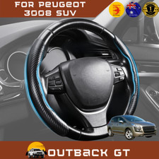 Segmented Steering Wheel Cover for Peugeot 3008 SUV 2007 - 2017 T8 Carbon Fiber