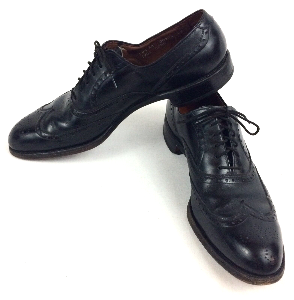 Mens Allen Edmonds Chester Black Leather Wingtip Brogue Dress Shoes Size 10.5 AA Mens Allen Edmonds Chester Black Leather Wingtip Brogue  main image 4