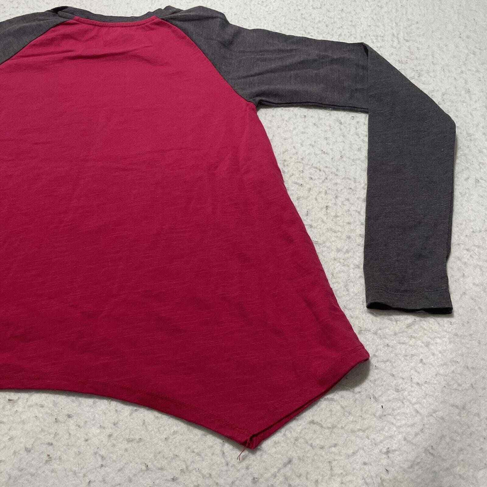 Lucky Brand Live in Love Girl's Large Pink Gray Raglan Sleeve Crewneck Shirt image 10