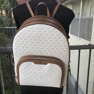 Michael Kors Large Travel School Backpack Shoulder Bag Handbag Satchel Vanilla