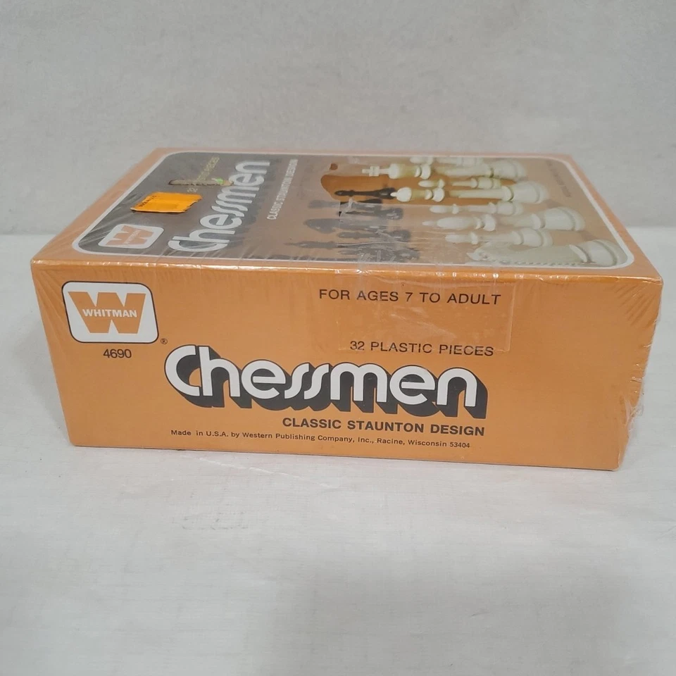 Whitman Chessmen Vintage 1974 Classic Staunton Design Chess Pieces Sealed NOS - Image 4 of 4