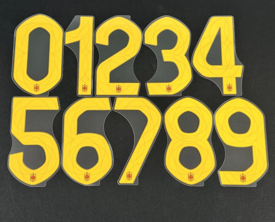 2024 2025 OFFICIAL AVERY DENNISON SPAIN HOME YELLOW FRONT SHIRT NUMBERS