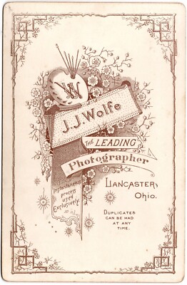 CIRCA 1890s CABINET CARD J.J. WOLFE HANDSOME BEARDED MAN IN SUIT
