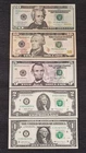 UNITED STATES $20 $10 $5 $2 & $1 Dollars USA US x 5 UNC Banknote Set