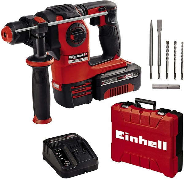 Einhell Akku Bohrhammer Herocco Kit + 5 Power X-Change Li-Ion Akku 18V 18Nm Sds+-image