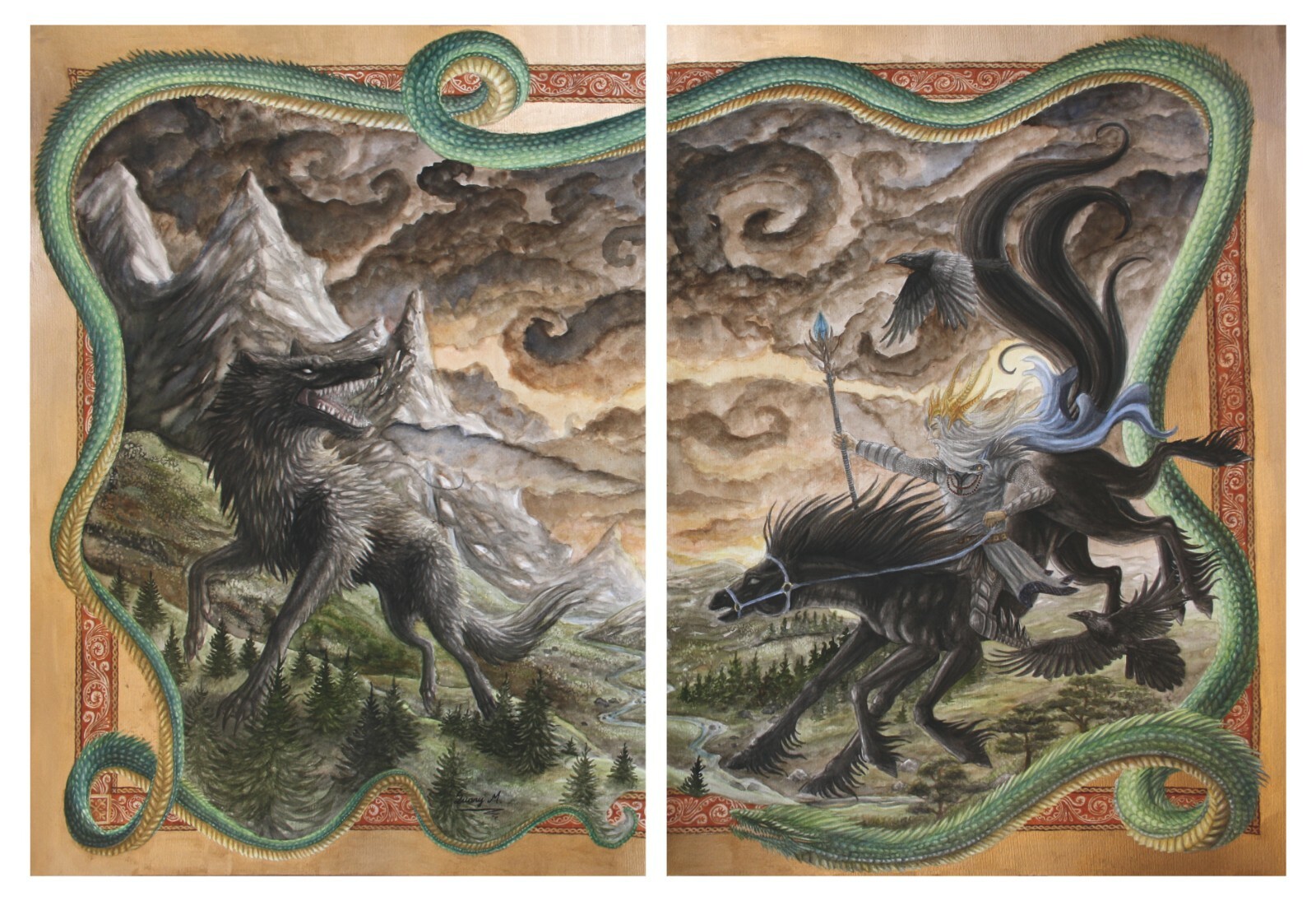 Tableaux mythologie viking Ragnarök 50X70 CM pour sublimer un mur blanc