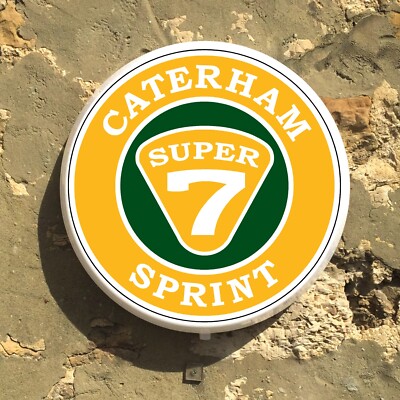 CATERHAM SUPER 7 SPRINT LED BELEUCHTETES WANDLICHT SCHILD GARAGE AUTOMOBILIA AUTO