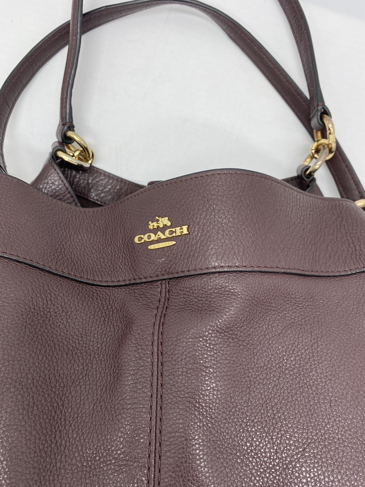 COACH LEXI OXBLOOD PEBBLED LEATHER SHOULDER BAG F23511 Gem