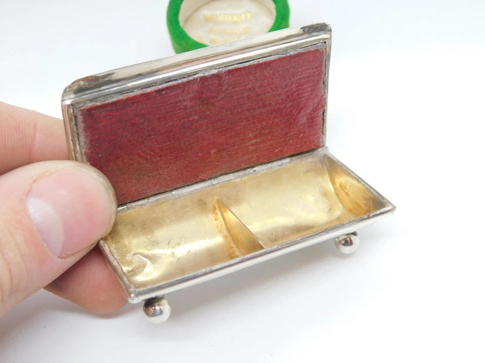 Estuche de escritorio victoriano con doble sello de plata esterlina antiguo 1901 Birmingham Foto 4 de 4