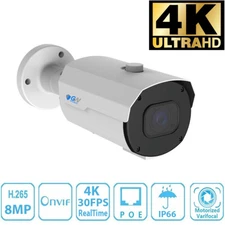 GW 8MP 2160p @30fps 4K IP Bullet 4X Optical Motorized Zoom PoE Security Camera