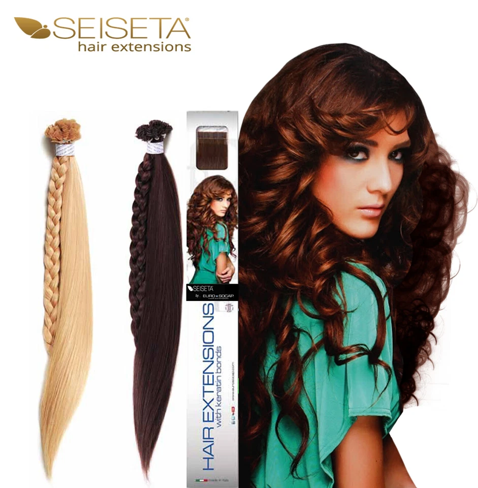 Extension cheratina SEISETA 25 ciocche Hair capelli veri umani 100% Remy