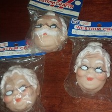 Westrim Crafts 2 Granny's 6464 And 1 Grandpa 6465 Doll Craft Masks Lot Of 3
