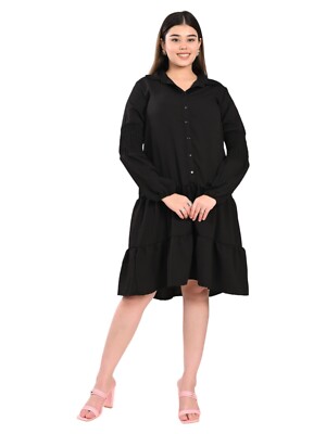 ebay party wear dresses WOMEN'S PARTY WEAR SOLID RELAXED DRESS