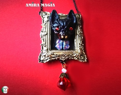 Bat Vampire Transylvania Dracula Castle Jewelry Talisman Necklace Amulet Pendant - Picture 6 of 24