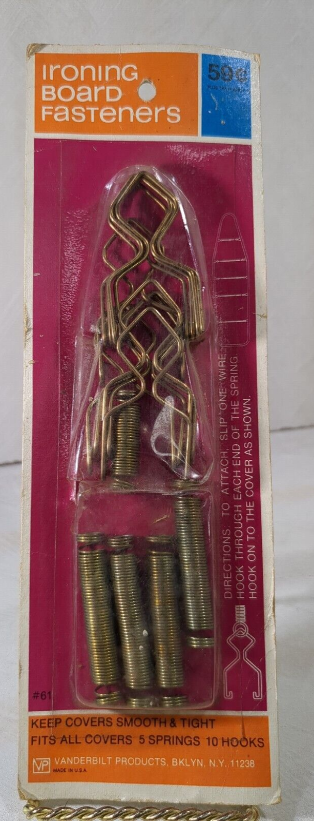 Vintage Vanderbilt Ironing Board Fasteners *In Box* Made in U.S.A.-image