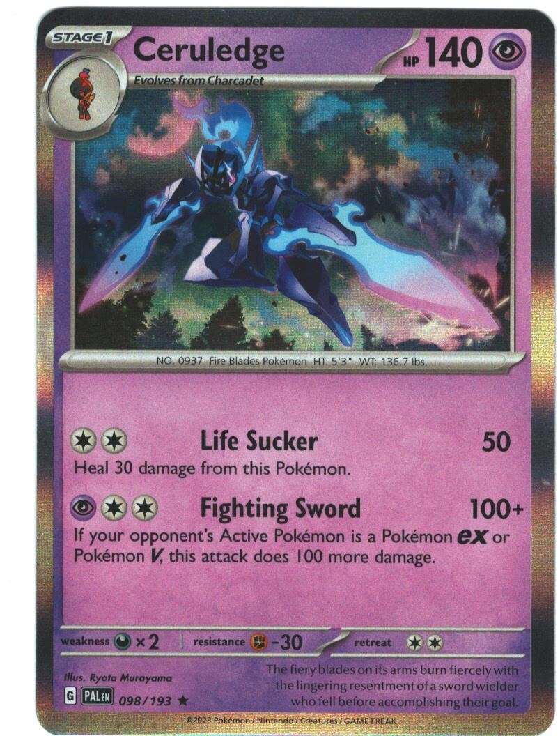 Ceruledge 98/193 Paldea Evolved Holo Rare Pokémon TCG