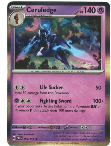 Ceruledge 98/193 Paldea Evolved Holo Rare Pokémon TCG