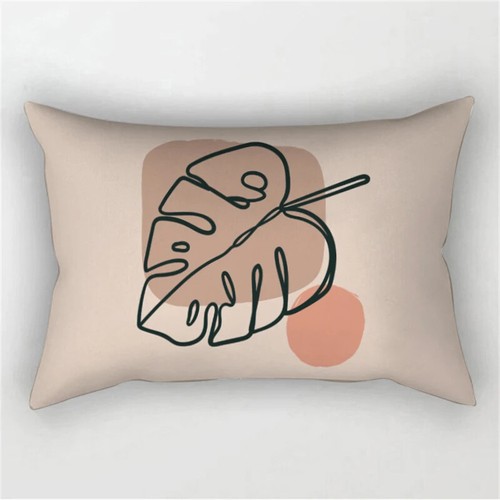 Abstract Leaves Plant Sofa Pillow Cover Rectangle Face Cushion Cover Geometric - Picture 5 of 38