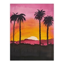 California Sunset Sky Orange Pink Sky Setting Sun Wall Art Poster Print