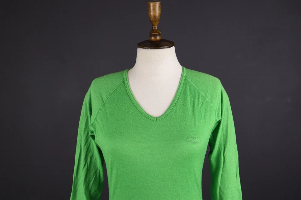 Icebreaker Bodyfit + 200 Verde Lana Merino Manga Larga Top Capa Base Talla M Foto 3 de 4