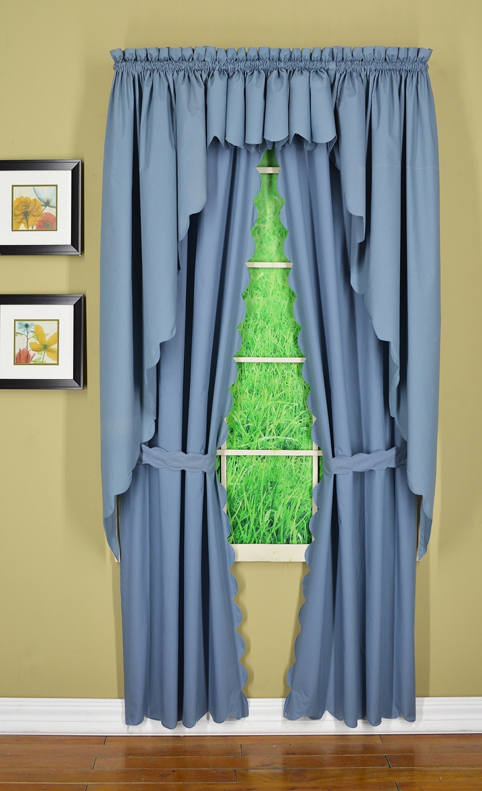 , Orleans Scallop Curtain, Blue 63