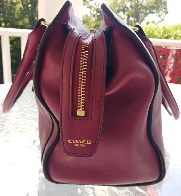 Coach 25359 Legacy Chelsea Raspberry Satchel With Tassel & Zip Top