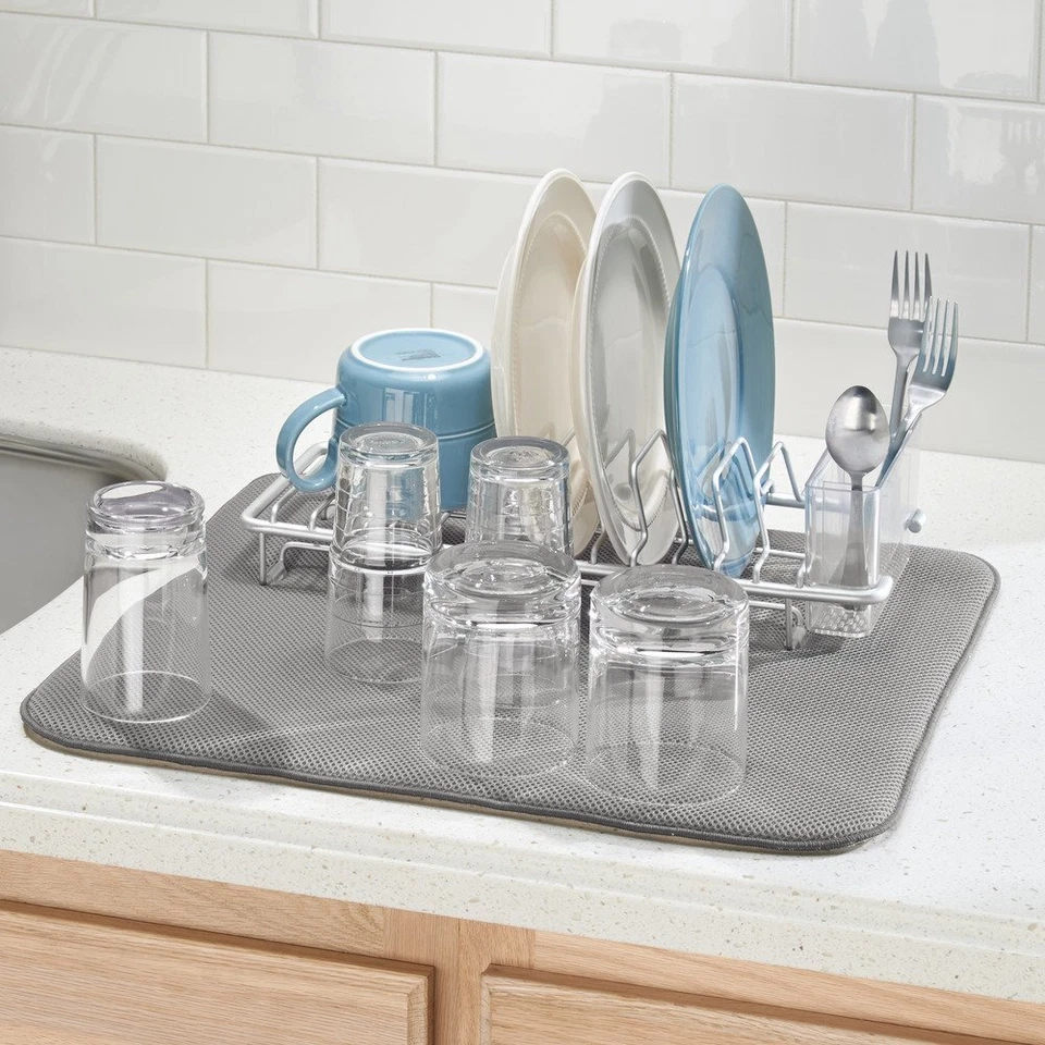 Alfombra de cocina InterDesign iDry 18 x 16 grande peltre/marfil Foto 2 de 4