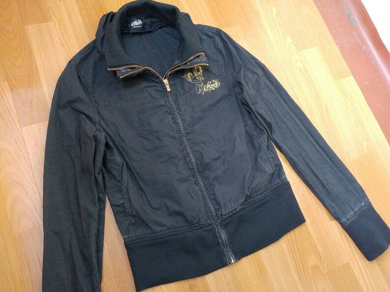 Womens Karl Kani jacket, black, vintage Kani Ladies, 90s hip