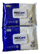 PROCARE LARGE ADULT WASHCLOTHS, TWO (2) PACKS of 50 EACH, NEW in PKG + FREE SHIP