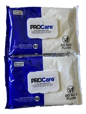 PROCARE LARGE ADULT WASHCLOTHS, TWO (2) PACKS of 50 EACH, NEW in PKG + FREE SHIP
