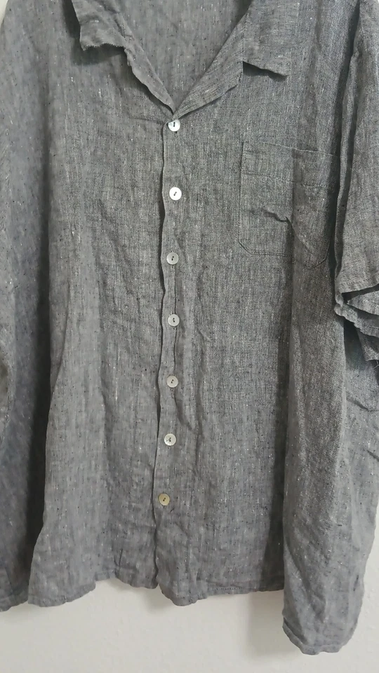 Camisa abotonada lino hombre talla 2X Foto 4 de 4