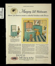 1928 Duco DuPont Colorful Kitchen Appliances Cabinets Vintage Print Ad 17018