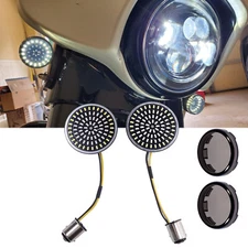 1157 Front LED Turn Signal Blinker Light+Lens For Harley Road Glide Street Glide