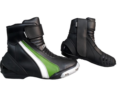 Botas botines bajos zapatos de moto en cuero con protecciones para  motoristas y | eBay