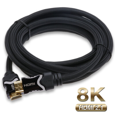V2.1 8K Premium BRAIDED HDMI Cable Ultra Fast 48Gbps HD Smart HDTV HDR 3D 4K Lot