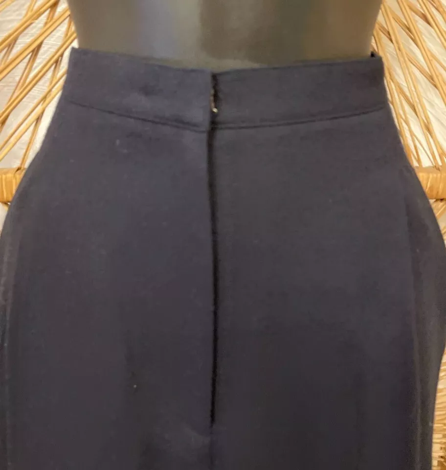 Pantalones de vestir plisados para mujer Amanda Smith talla 12 azul marino 100 % lana pura forrados  Foto 3 de 4