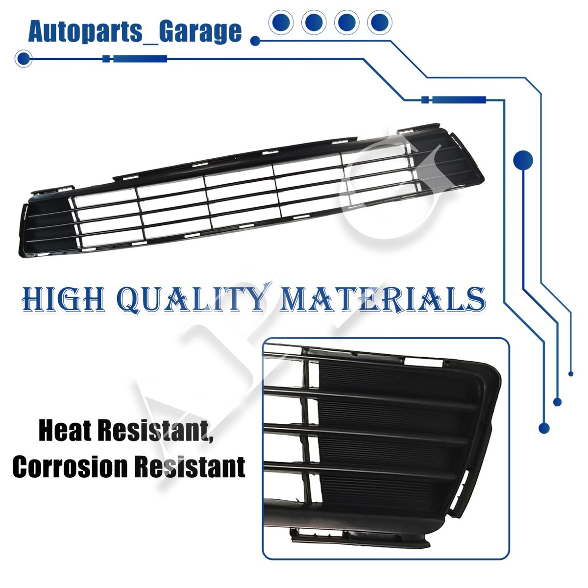 Front Bumper Grille Black Front Lower Grille For 2011‑2013 Toyota Corolla &ndash; Black Mesh, Direct Replacement | Fits TO1036125, 5311202280 Black Mesh Grille