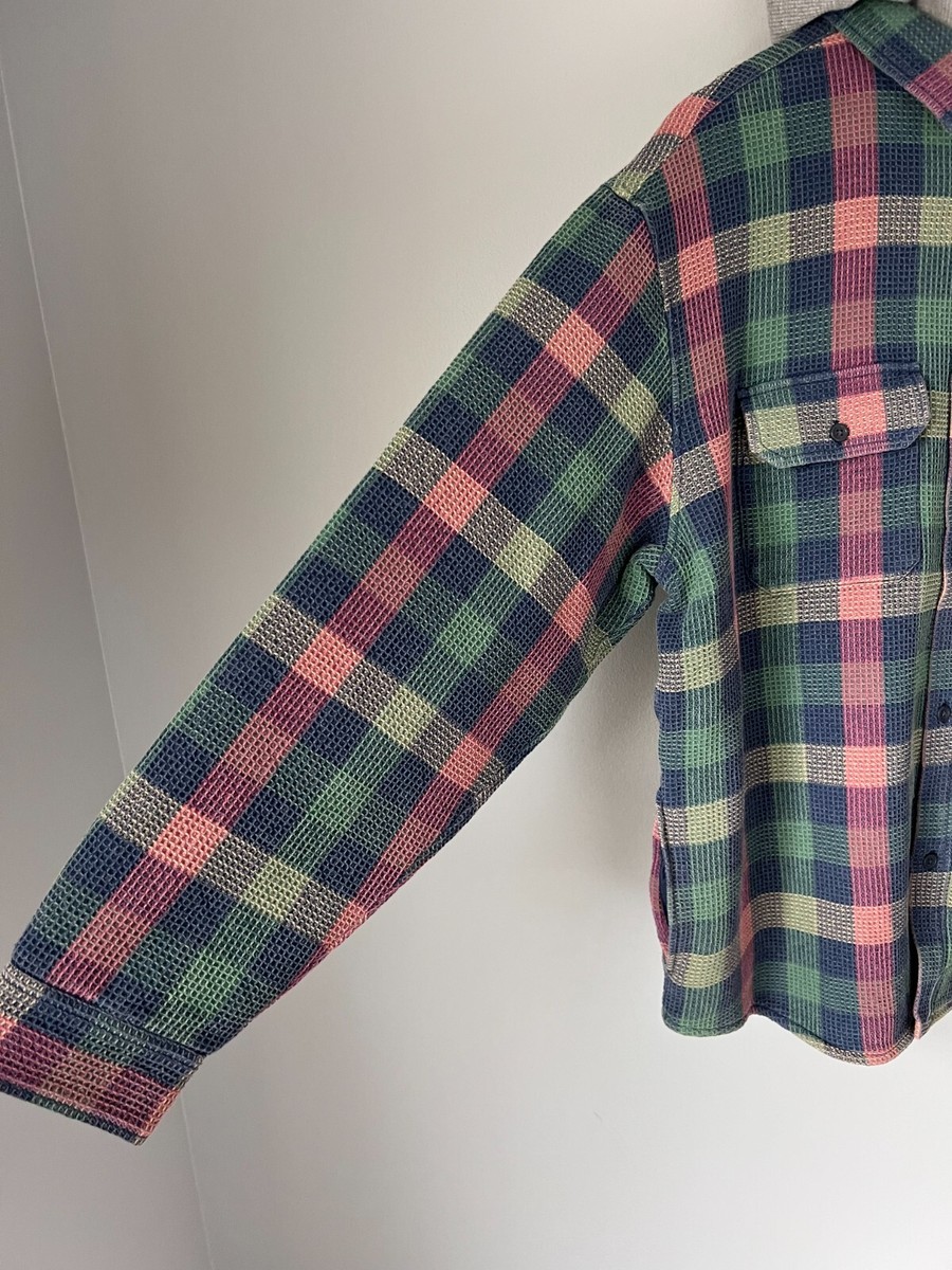 Supreme Waffle Plaid Hooded Shirt - Size Large - Mulitcolor - NEW