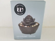 Wayland Square Contemporary Fountain Little Lotus Battery Operated