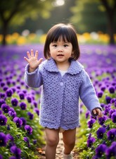 Lilac Crochet Cardigan by Serendipity Girls Designer Dresses