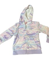Juicy Couture Hoodie Girls 3T Pastel Tie Dye Zip Up Jacket Kids Soft Fleece