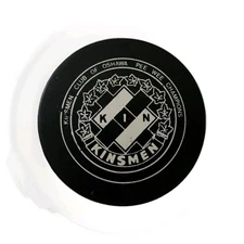 KINSMEN CLUB OF OSHAWA PEE WEE CHAMPIONS RARE OFFICIAL HOCKEY PUCK VICEROY MFG.