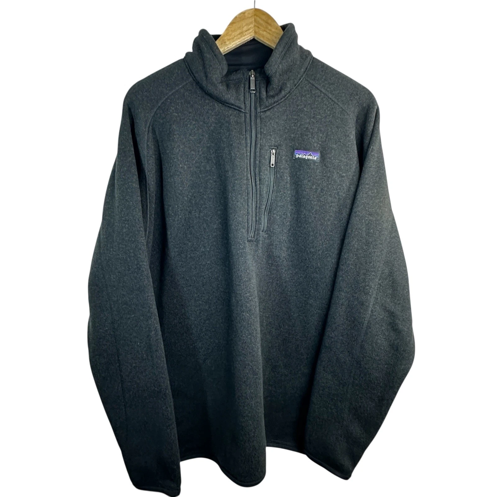 Men's Patagonia Better Sweater Size XXL Gray Fleece 1/4 Zip Long Sleeve Jacket