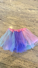 Girls Pink Purple Blue Tulle Tutu Skirt Elastic Waist Layered Ruffle 1-2T