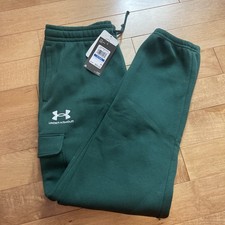 NWT Under Armour Boys Green Sweatpants Size YXL