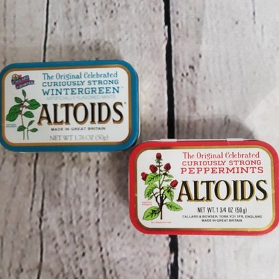 2 Vtg Altoids Tins Peppermint & Wintergreen mfg Callard & Bowser Great Britian