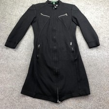 Lauren Ralph Lauren Dress Womens 4 Black 3/4 Sleeve Zip Front Mock Neck Sheath