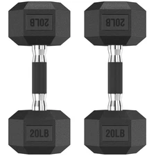 Hex Rubber Dumbbells - Enhanced Grip for Secure & Ergonomic Hold - Ideal for ...